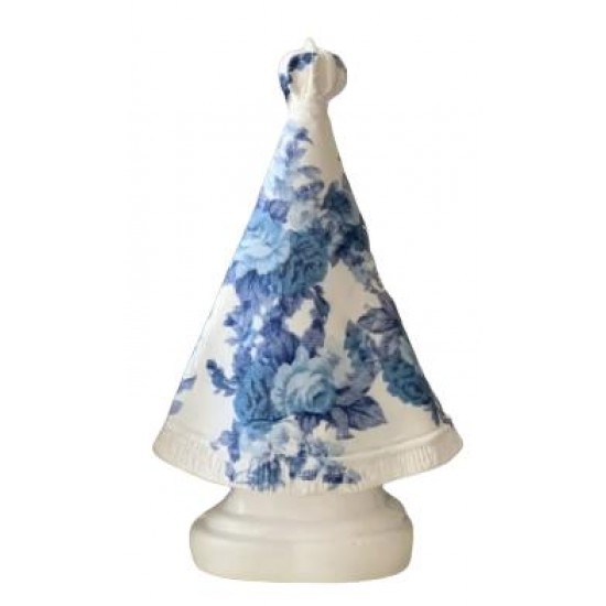 Nossa Senhora Aparecida 20 Cm Manto Floral Azul