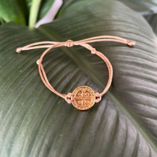 Pulseira Nude fio duplo de São Bento com Dourado