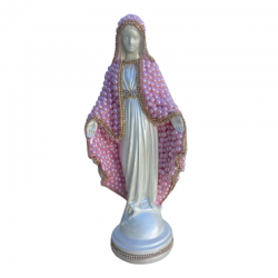 Nossa Senhora das Graças 32 cm manto de perolas Rosa