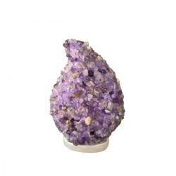 Gruta de Nossa Senhora Aparecida de Pedras naturais roxa 15cm  ( ametista ) com branco perolado