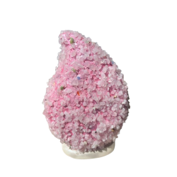 Gruta de Nossa Senhora Aparecida de Pedras naturais rosa 15cm (quartzo rosa) com branco perolado